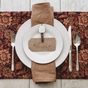 A Time to Give Thanks - blog post by Ken Walker Writer. Pictured a Thanksgiving place setting.