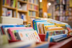 Rock the Vote: Exercising Voter Power blog Post by Ken Walker Writer. Pictured: Bins of Children's books in a library.