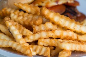 Crinkle cut fries, like the ones served at Culver's