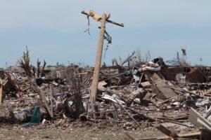 Pictured: Tornado damage.